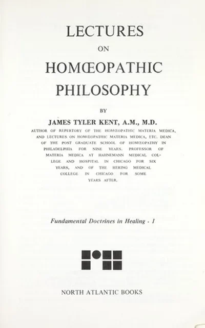 Lectures on Homeopathic Philosophy — dewey-pub:North Atlantic Books